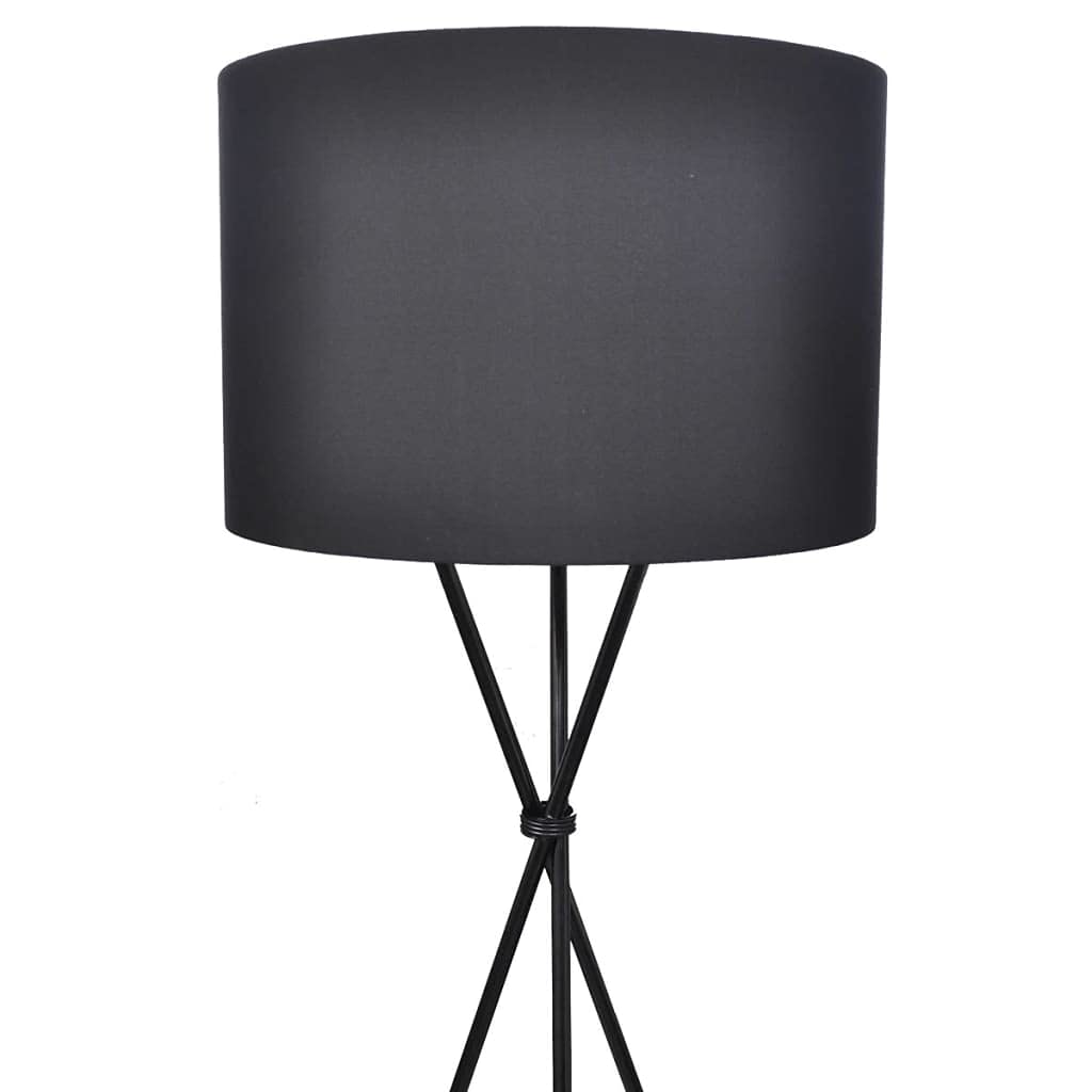 vidaXL Stehleuchte Schwarz Stoffschirm E27 139cm Fußschalter