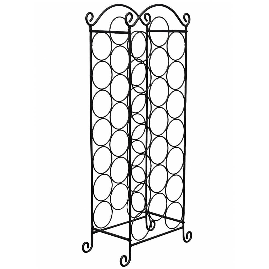 vidaXL Weinregal Metall schwarz 21 Flaschen 88x34 cm