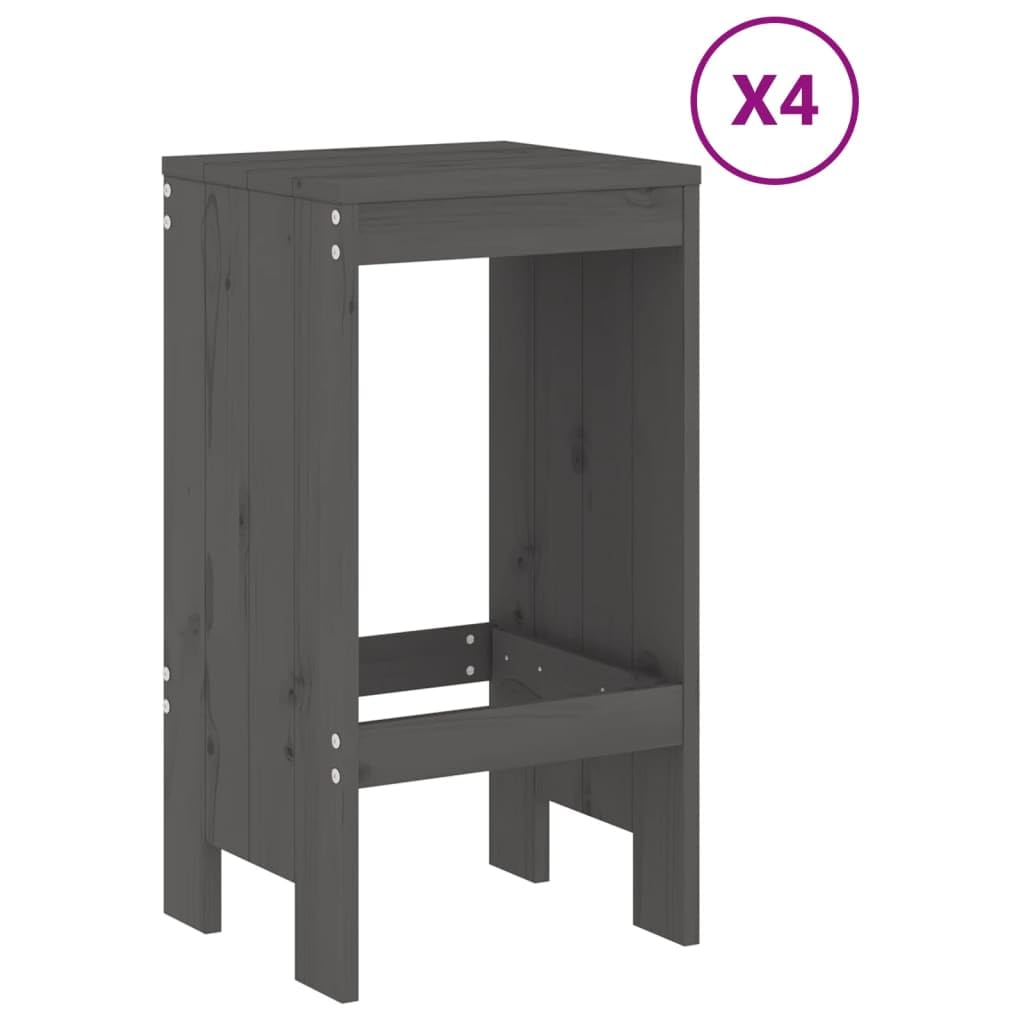 vidaXL Heim & Garten 5-tlg. Gartenbar-Set Holz Grau ohne Lehne