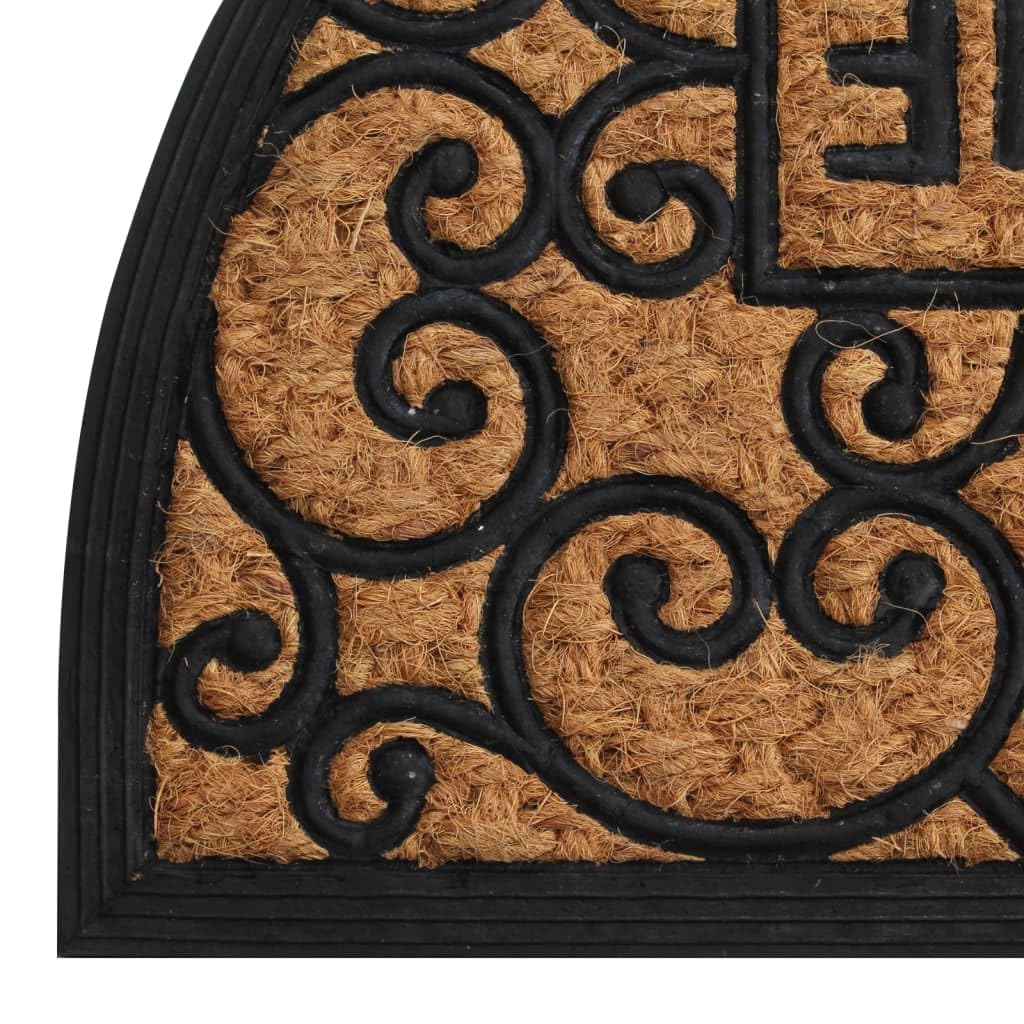 vidaXL Heim & Garten Fußmatte 45x75 cm halbrund Kokos rutschfest