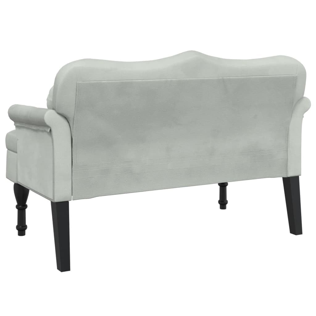 vidaXL Heim & Garten Bank mit Kissen Samt Hellgrau 120,5 cm
