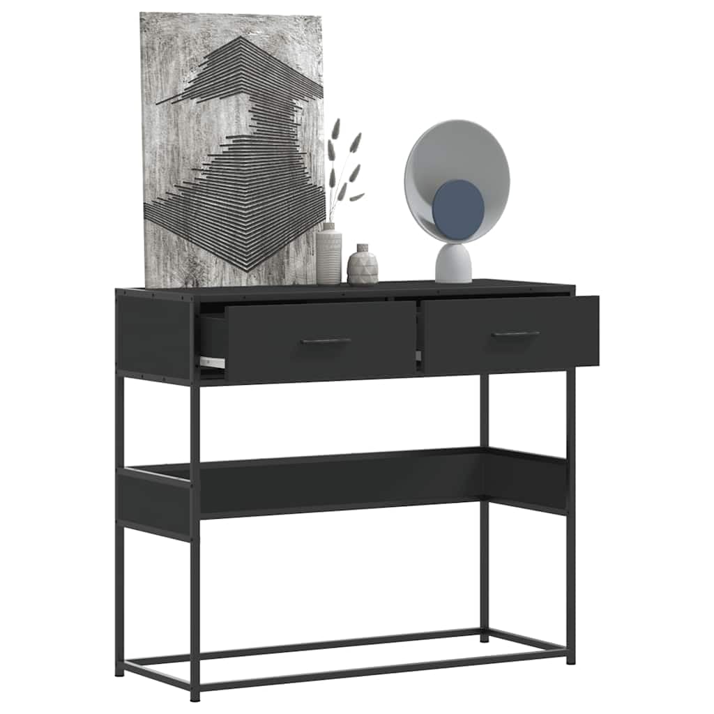 vidaXL Möbel Konsolentisch Schwarz 90x35x80 Holzwerkstoff