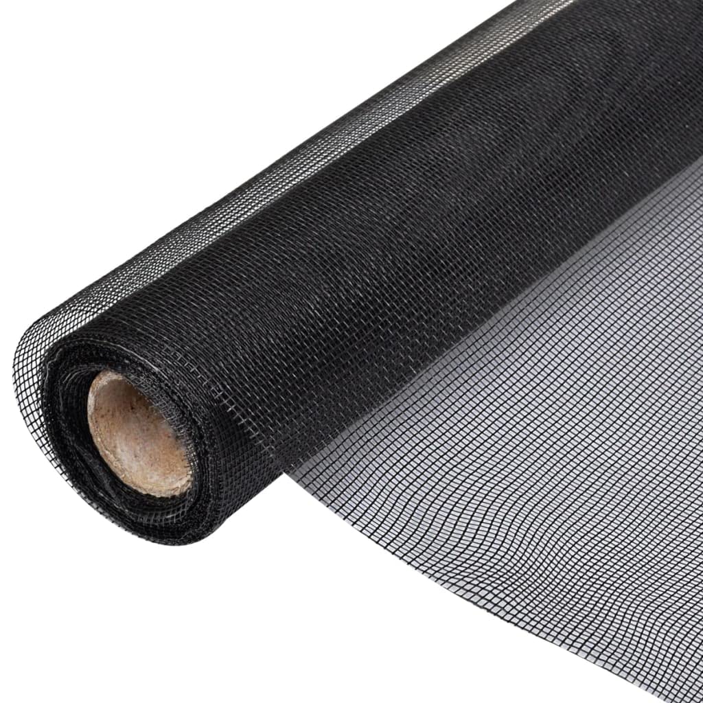 vidaXL Heim & Garten Fiberglas Fliegengitter 100x500cm Schwarz