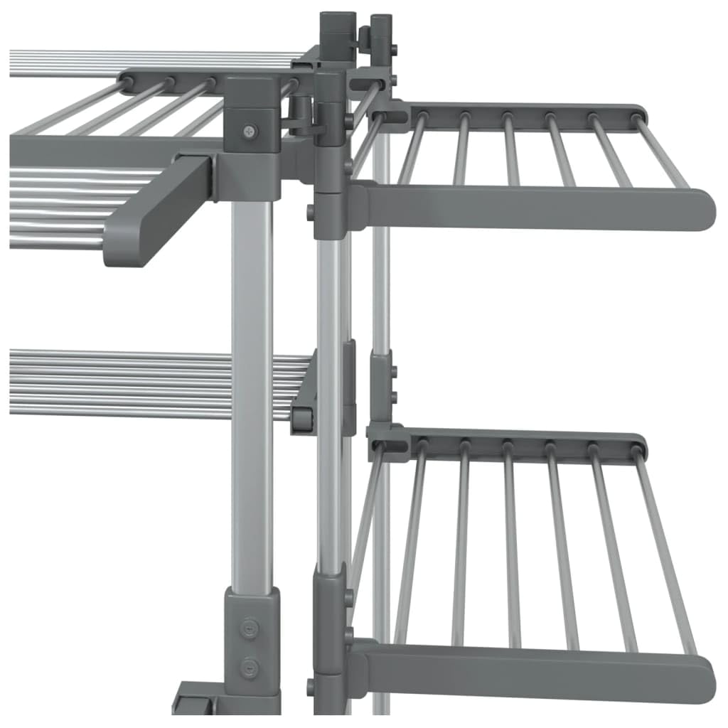 vidaXL Wäschetrockner 107x107x120 cm Alu 2 Etagen 33 m silbern