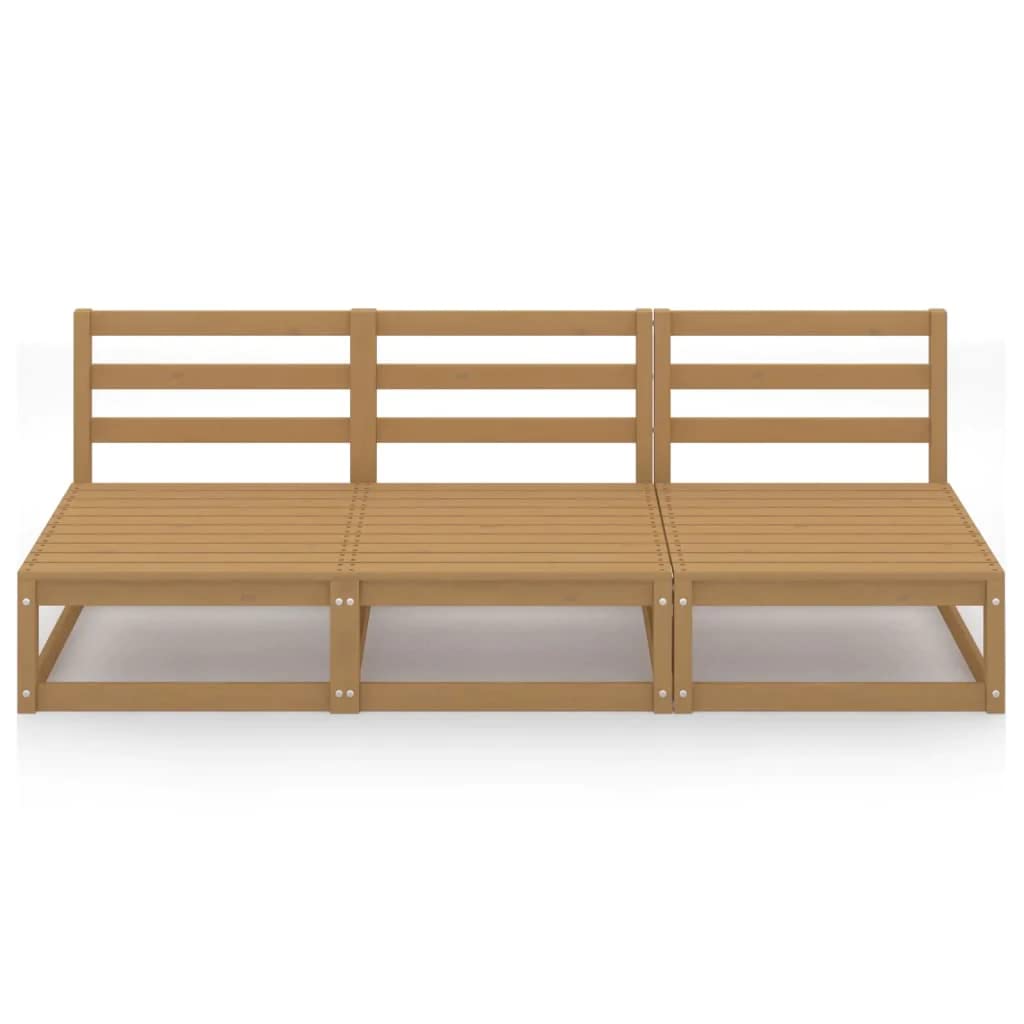 vidaXL Heim & Garten Gartensofa 3-Sitzer Honigbraun Kiefernholz