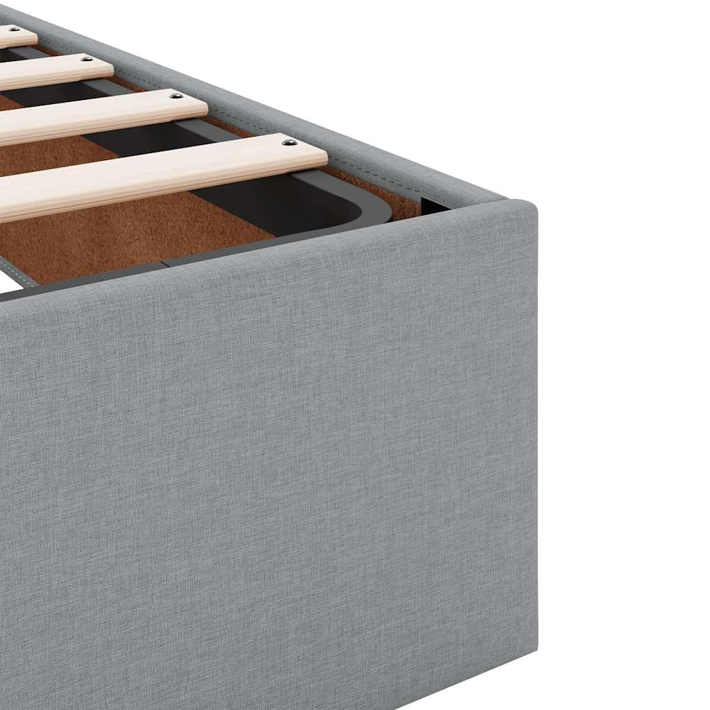 vidaXL Ottoman-Bett Hellgrau 120x200 Stoff Taschenfederkern