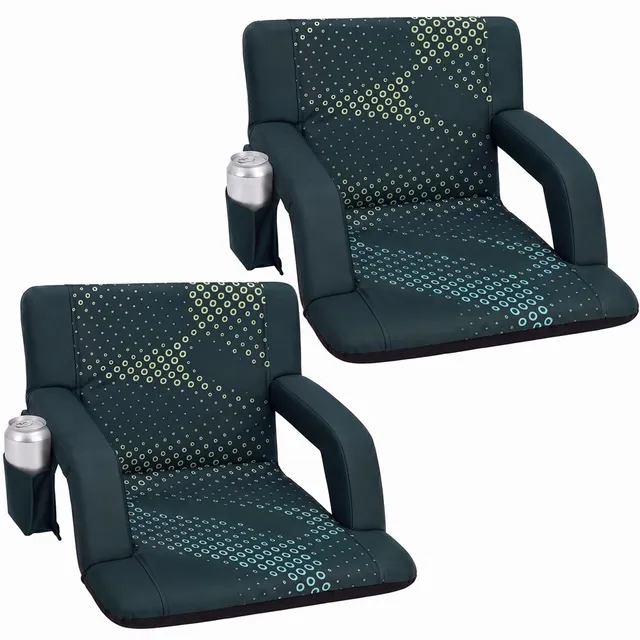 Serenelife Furniture SLSSX225GR Stadionstuhl 2er-Set grün 6-fach
