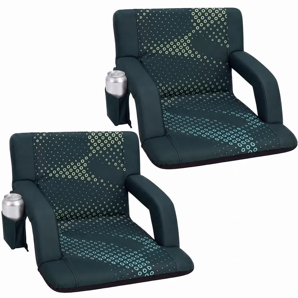 Serenelife Furniture SLSSX225GR Stadionstuhl 2er-Set grün 6-fach