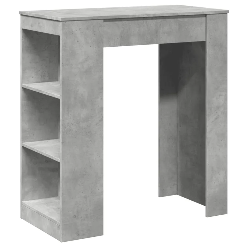 vidaXL Möbel Bartisch mit Regal Betongrau 95x47x103,5 cm