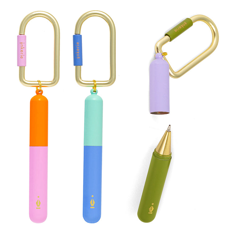 Kikkerland Inkerie Keychain Pen Kugelschreiber Karabiner