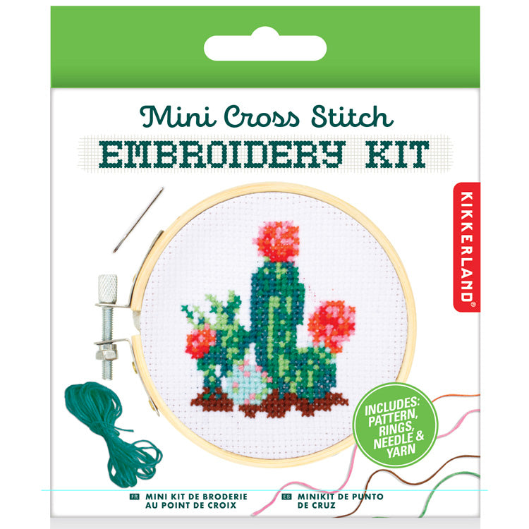 Kikkerland Crafters Kaktus Mini Stickset Kreuzstich