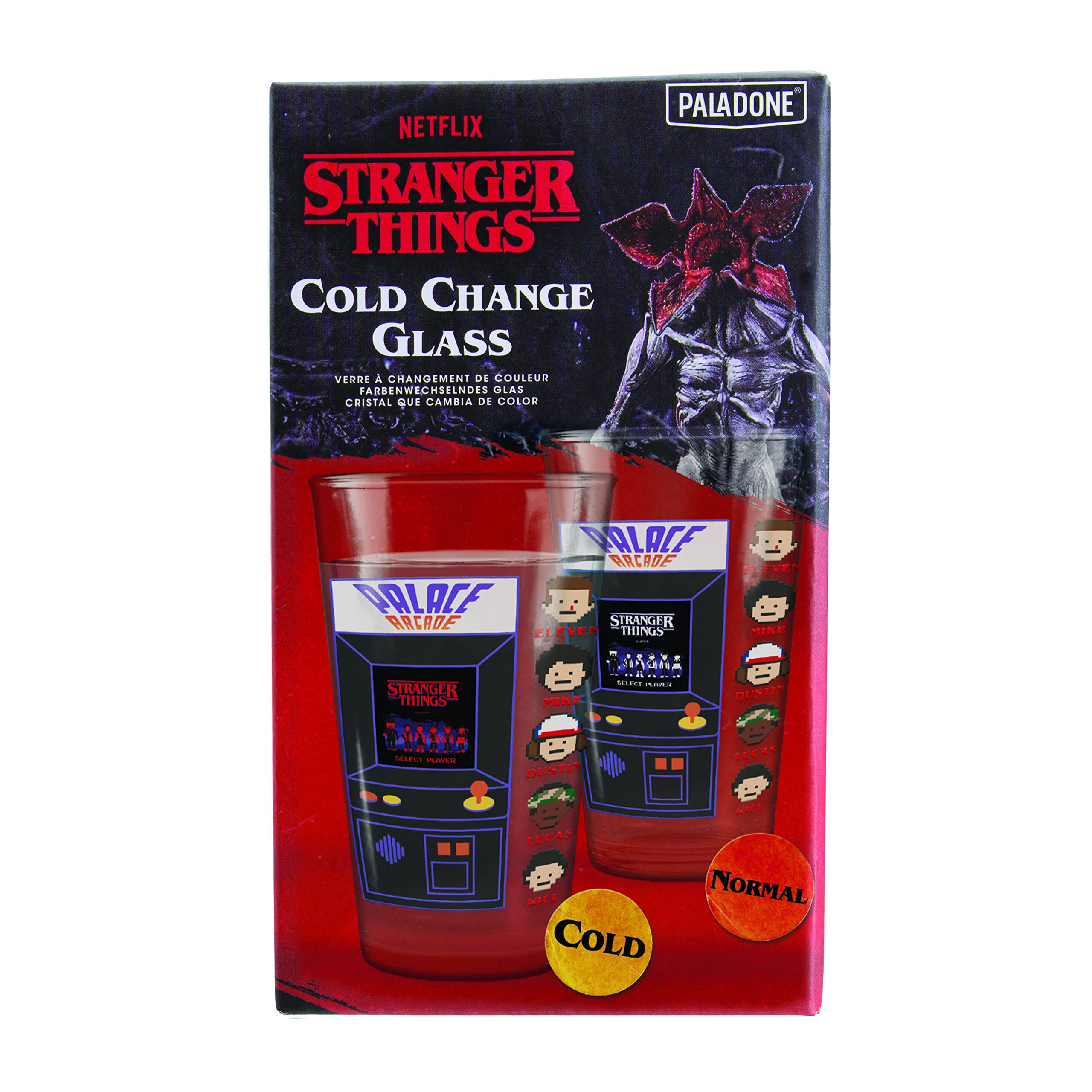 Paladone Stranger Things Farbwechsel Glas 450 ml Palace Arcade
