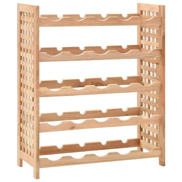 vidaXL Weinregal 25 Flaschen Nussbaumholz 63x25x73 cm