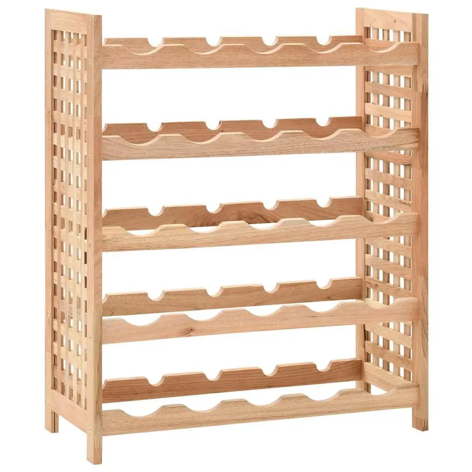 vidaXL Weinregal 25 Flaschen Nussbaumholz 63x25x73 cm