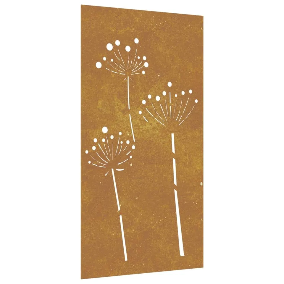 vidaXL Garten-Wanddeko 105x55 cm Cortenstahl Blumen