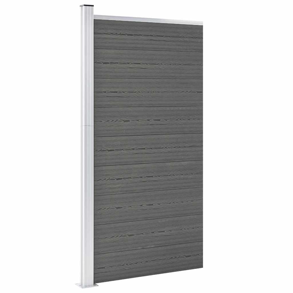 vidaXL Heim & Garten Zaunelement WPC 95x186 cm Grau Steck