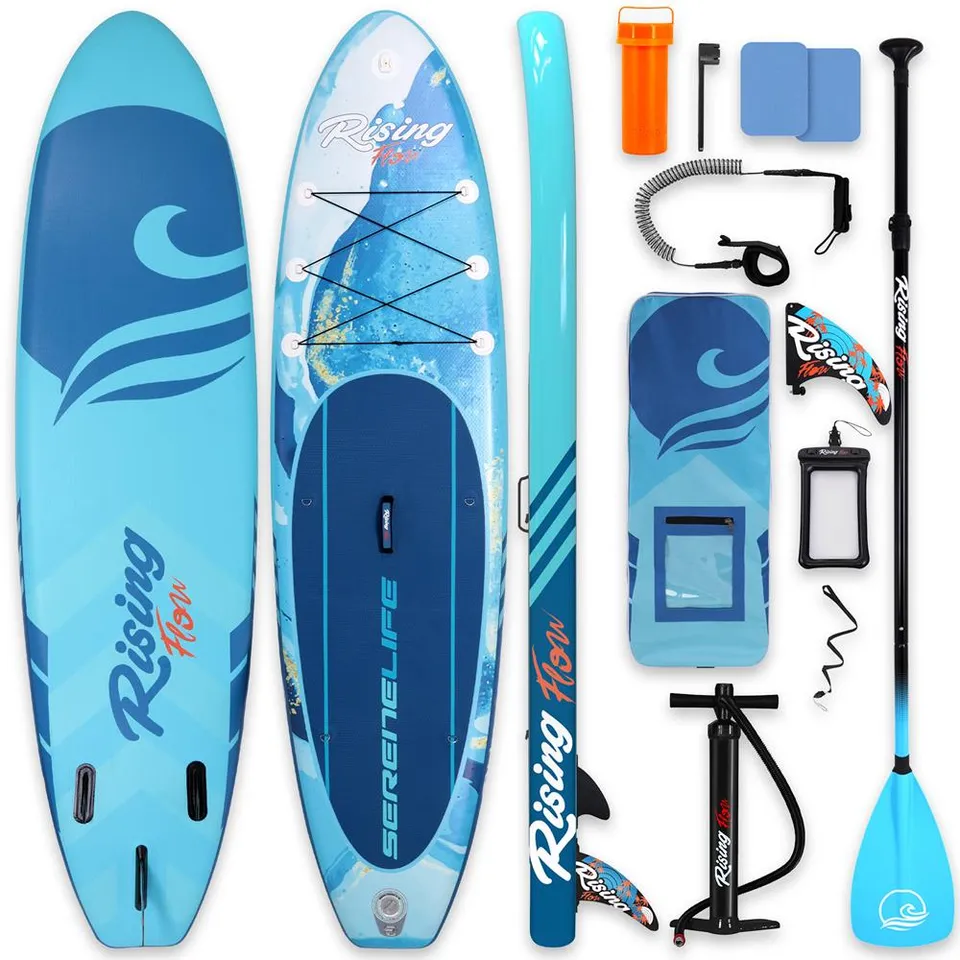 Serenelife SUP Paddle Board 10'6 aufblasbar Schwarz