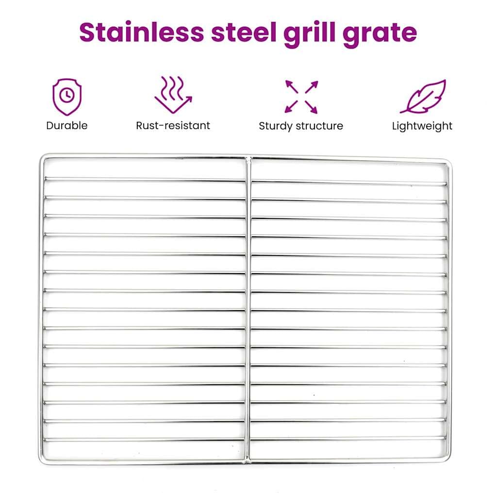 vidaXL Grillrost 40x30 cm Edelstahl Silber rechteckig