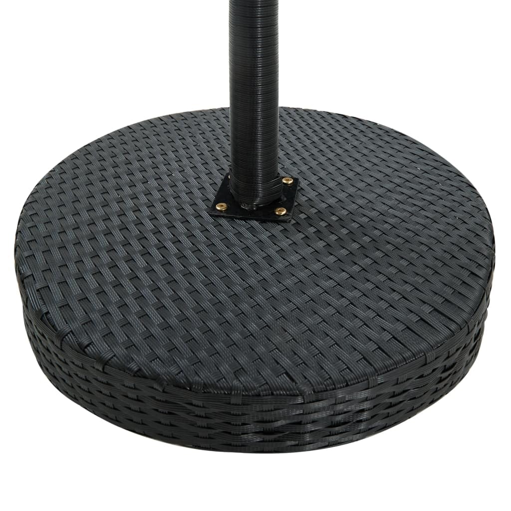 vidaXL Gartenbar-Set 3-tlg. Poly Rattan Schwarz mit Kissen