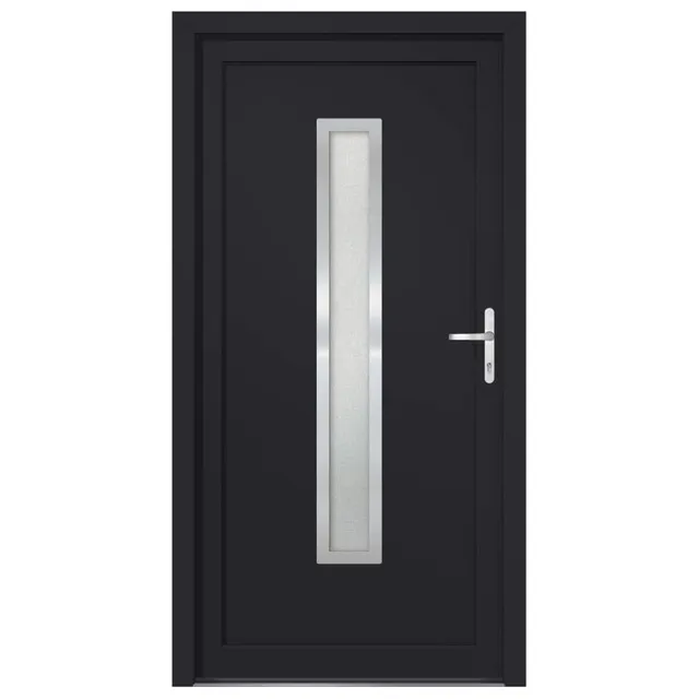 vidaXL Heim & Garten Haustür Anthrazit PVC Isolierverglasung sicher