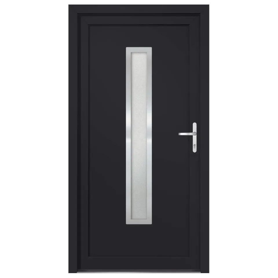 vidaXL Heim & Garten Haustür Anthrazit PVC Isolierverglasung sicher