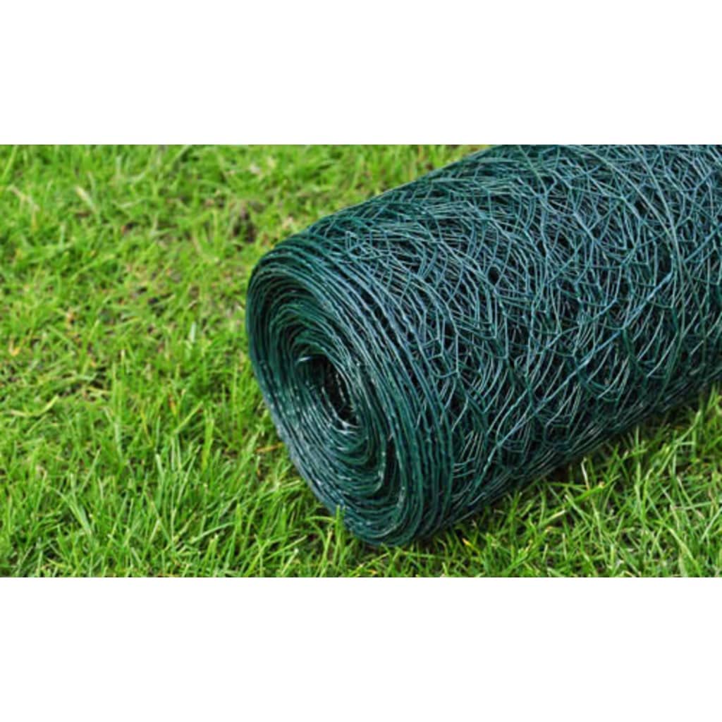 vidaXL Drahtzaun PVC 25x0,75 m Grün Maschendraht