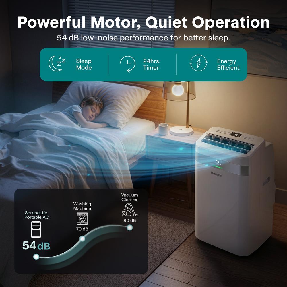 Serenelife Portable AC 9500 BTU Klimagerät mobil weiß WLAN