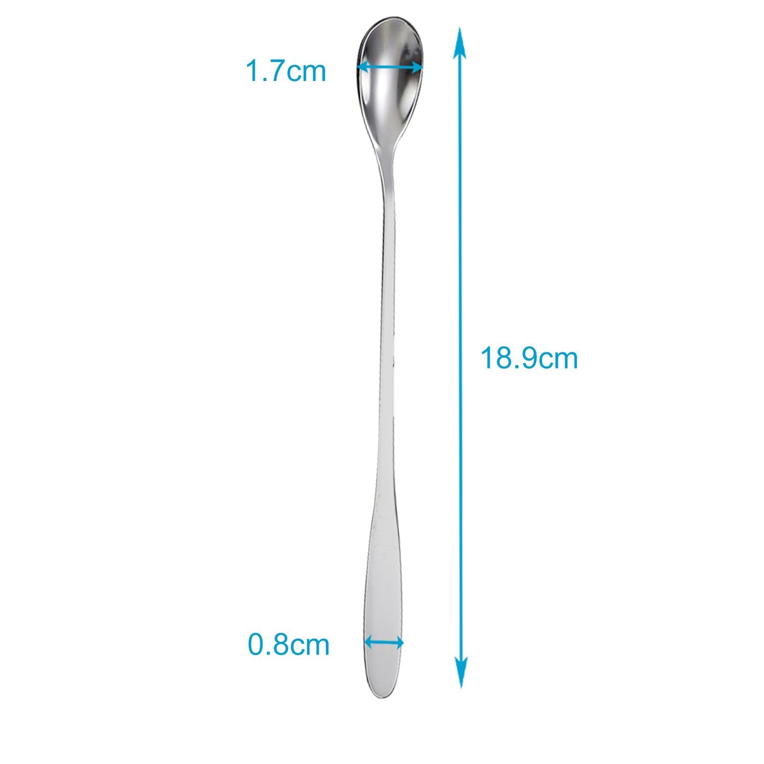 Intirilife Dessertlöffel Edelstahl 19 cm 12er Set lang silber
