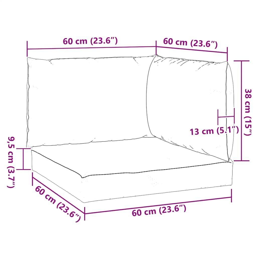 vidaXL Heim & Garten Palettenkissen 3-tlg Grau Oxford