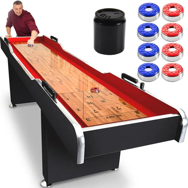 Serenelife Game Tables SLSHFBRD108 Shuffleboard Tisch 9ft Platin