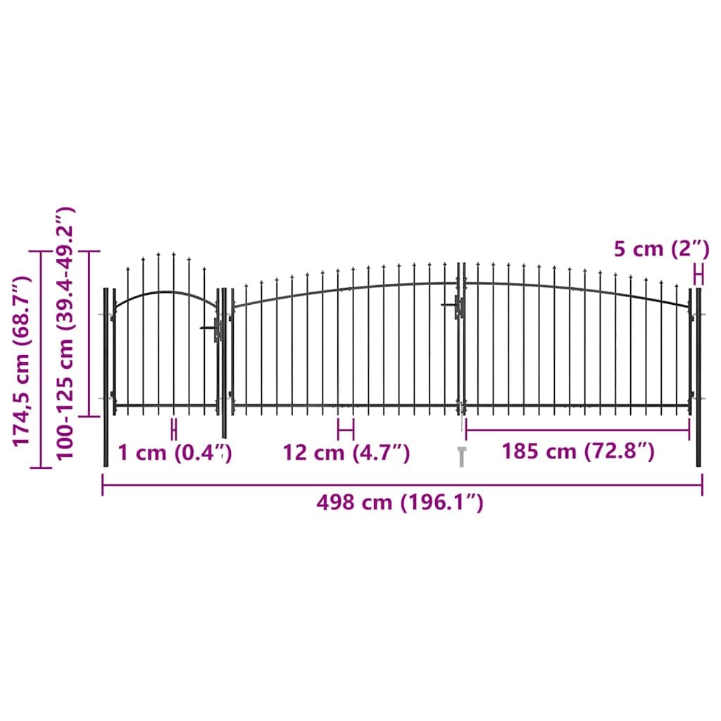 vidaXL Heim & Garten Gartentor Woerden Stahl Schwarz 5x1,75 m