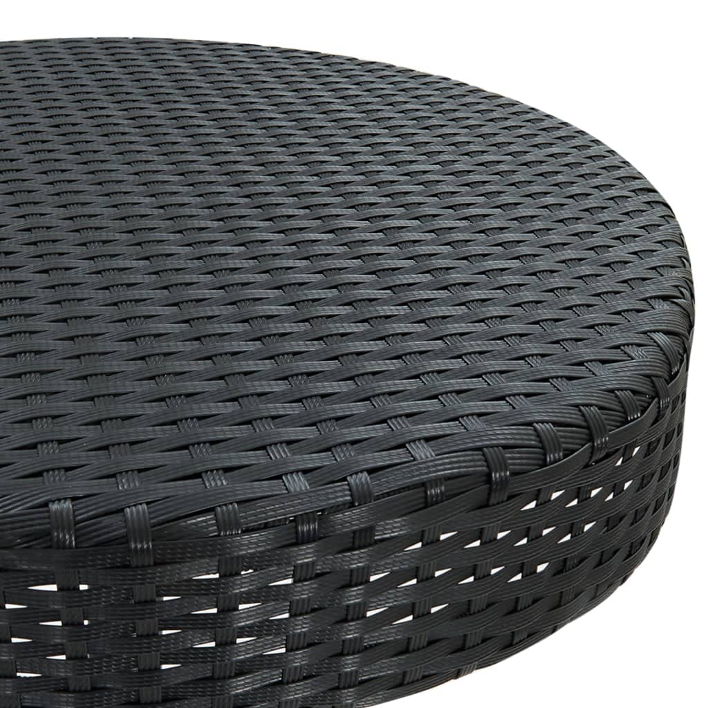 vidaXL Gartenbar-Set 3-tlg Schwarz Poly Rattan mit Kissen