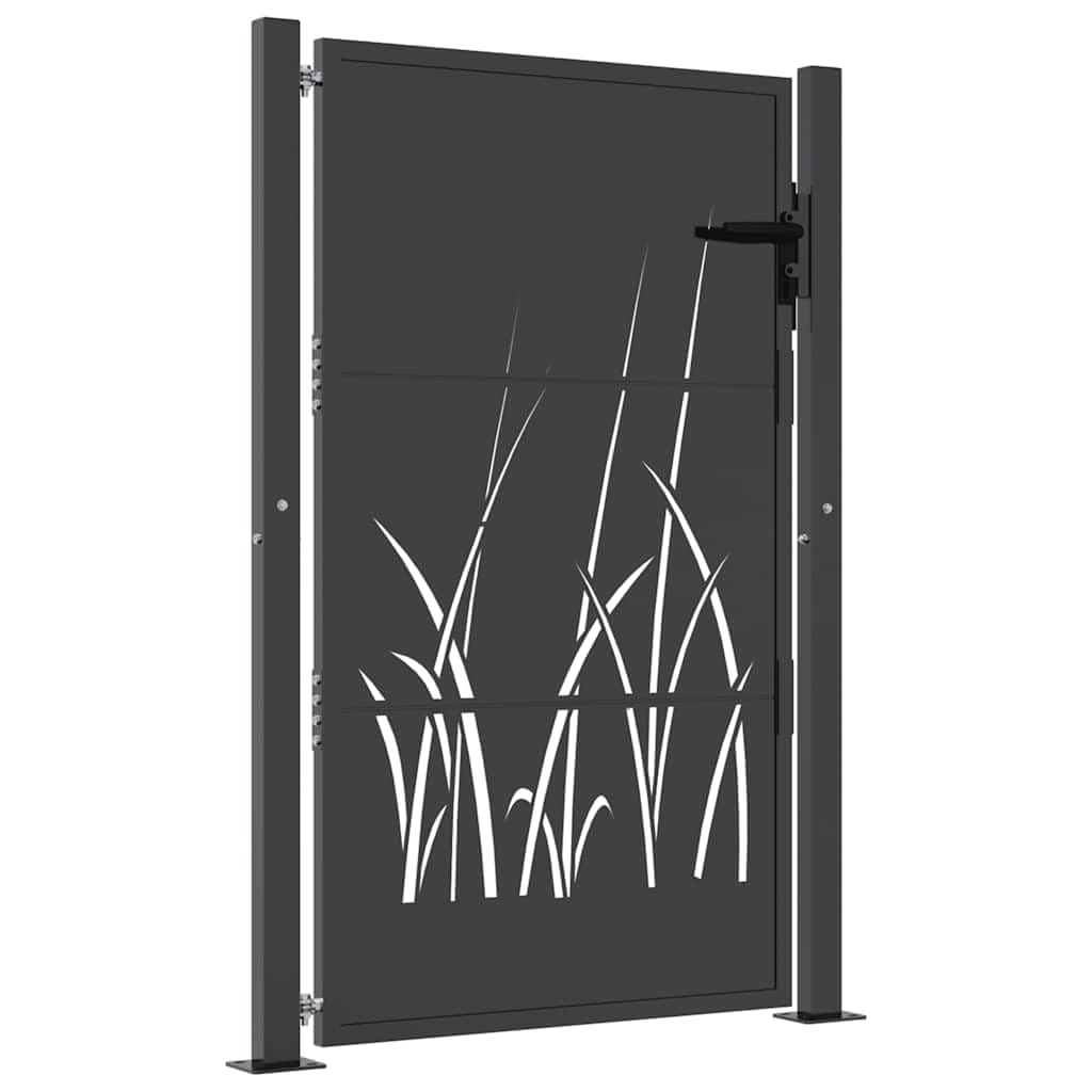 vidaXL Gartentor Anthrazit Stahl Gras-Design 100x125cm