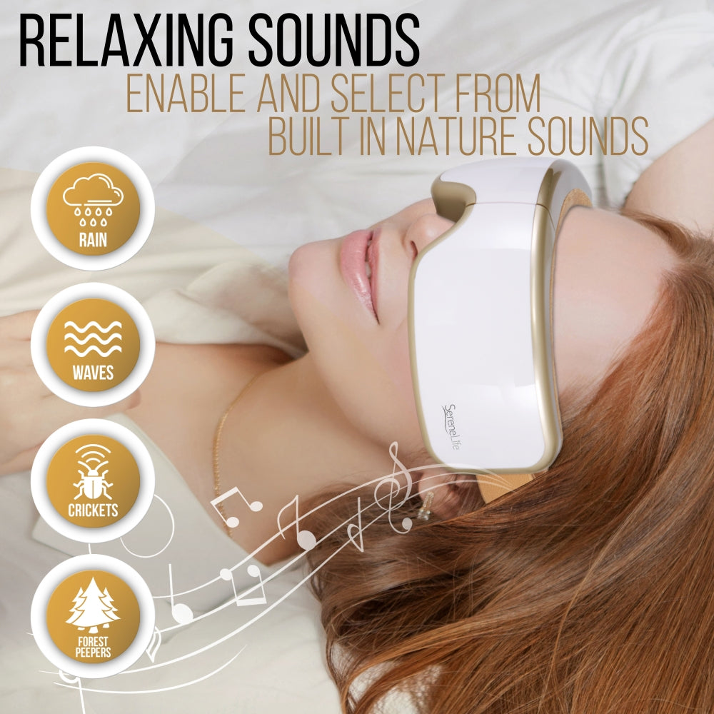 Serenelife Massage Augenmassagegerät mit Wärme Bluetooth