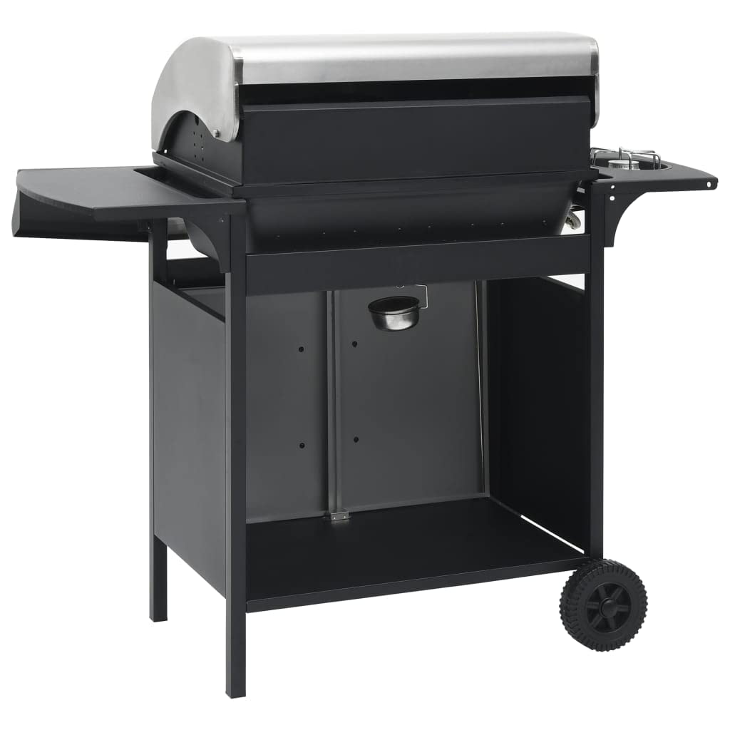 vidaXL Gasgrill 4+1 Flammen Grill Schwarz Edelstahl