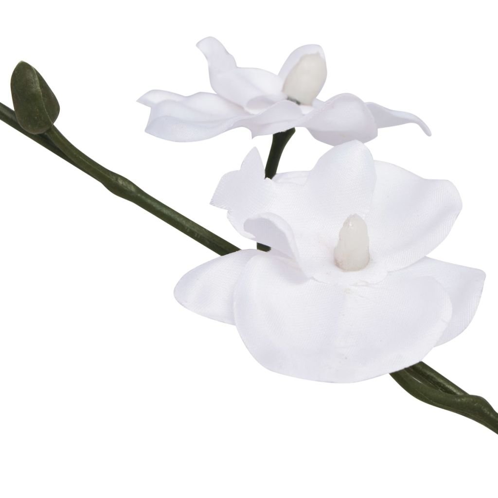 vidaXL Künstliche Orchidee weiß mit Topf 30 cm 9 Blüten