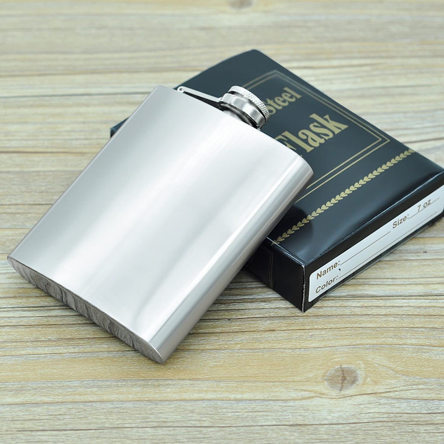Intirilife Flachmann Edelstahl 250 ml Silber mit Trichter