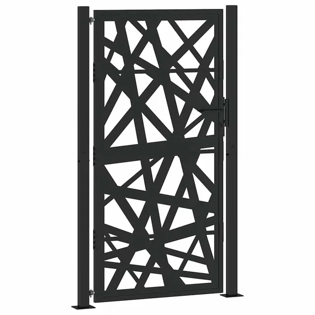 vidaXL Gartentor Schwarz 100x175 cm Stahl abschließbar