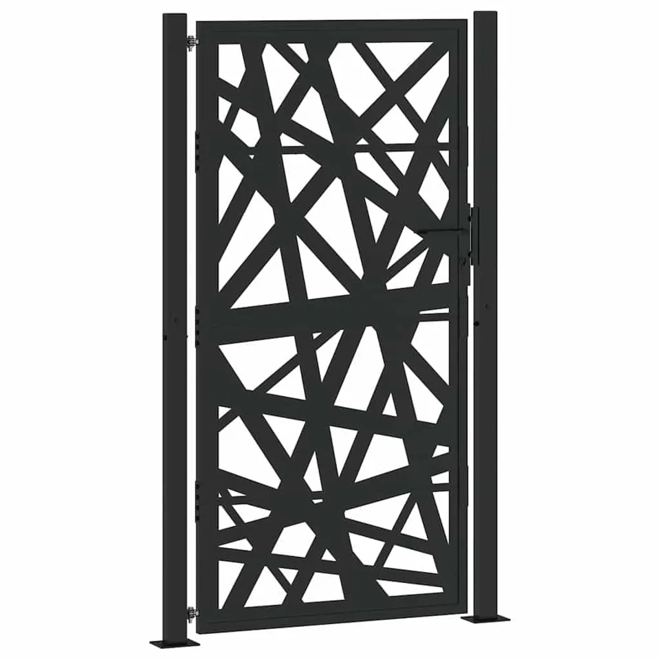 vidaXL Gartentor Schwarz 100x175 cm Stahl abschließbar