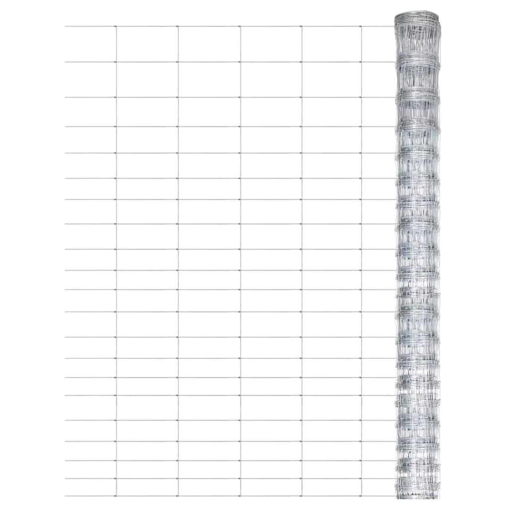 vidaXL Gartenzaun 50x1,25 m Drahtzaun verzinkt silber