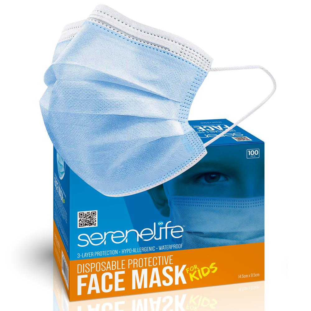 Serenelife Health Gesichtsmasken Kinder 100 Stück 3-lagig