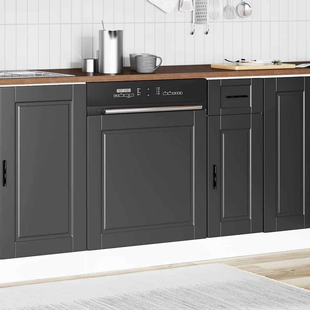 vidaXL Heimwerkerbedarf Geschirrspülerblende 60x57 Schwarz Holzwerkstoff