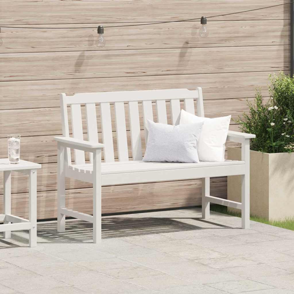 vidaXL Heim & Garten Gartenbank Weiß 120 cm HDPE 2-Sitzer