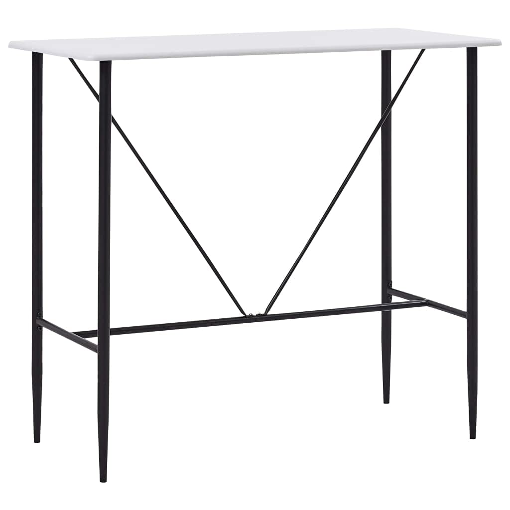 vidaXL Heim & Garten Bartisch 120x60x110cm Weiß MDF Stahl