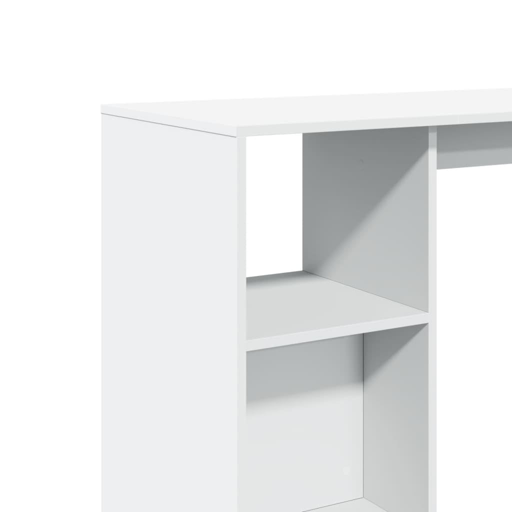 vidaXL Bartisch mit Regal Weiß 124x46x103,5 cm Holzwerkstoff