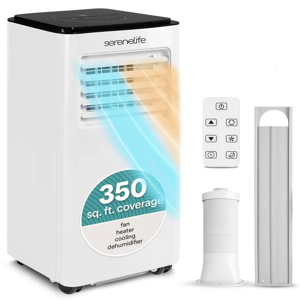 Serenelife Portable AC Klimagerät 8000BTU Weiß-Schwarz