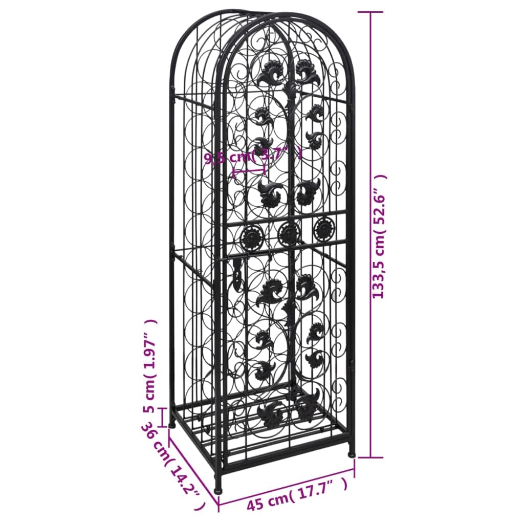 vidaXL Flaschenregal 45 Flaschen Metall 45x35,7x133,5 cm