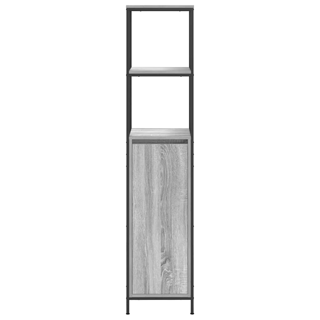 vidaXL Badschrank Grau Sonoma 36x35x165 Hochschrank mit Regalen