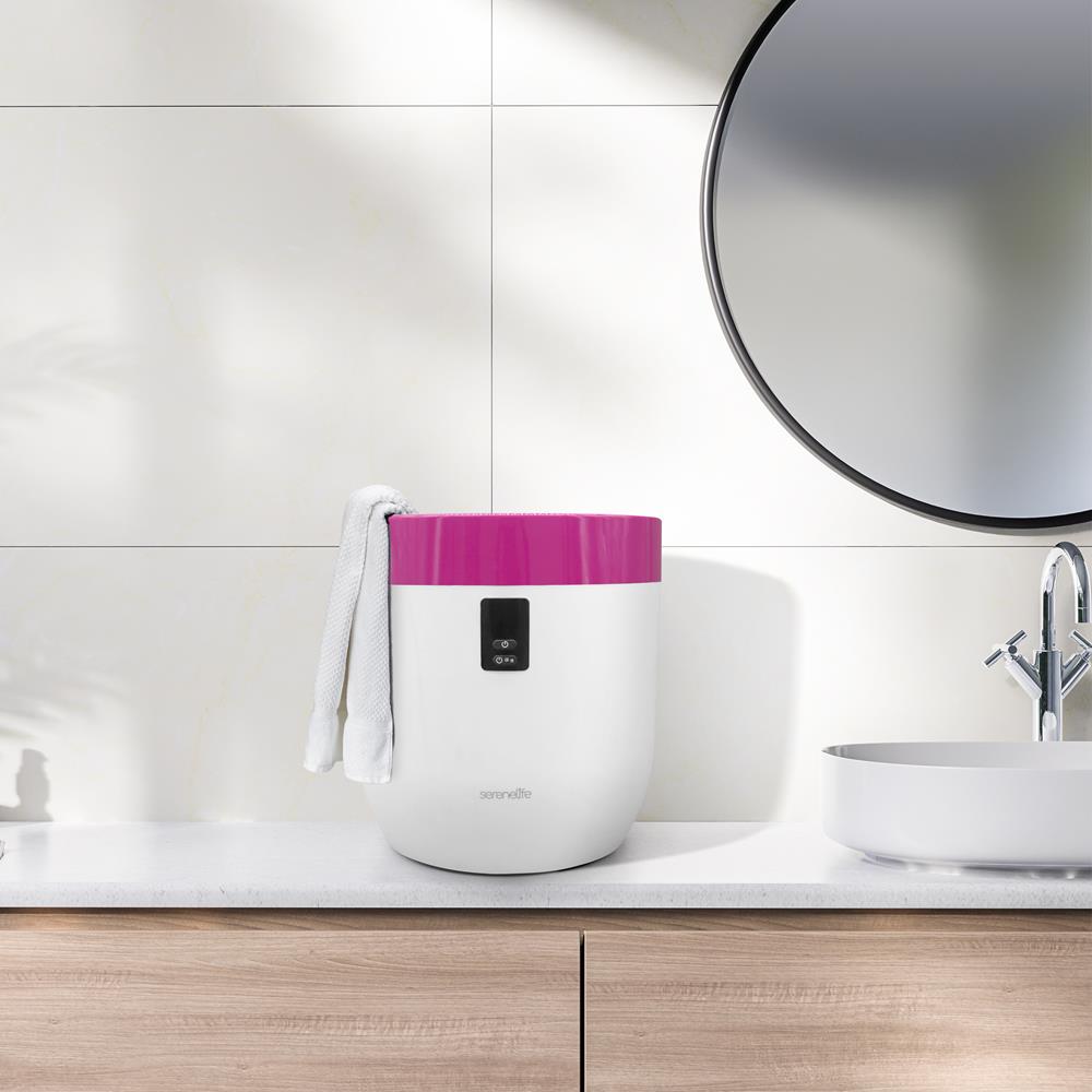 Serenelife Towel Warmers Handtuchwärmer 12L Pink Timer