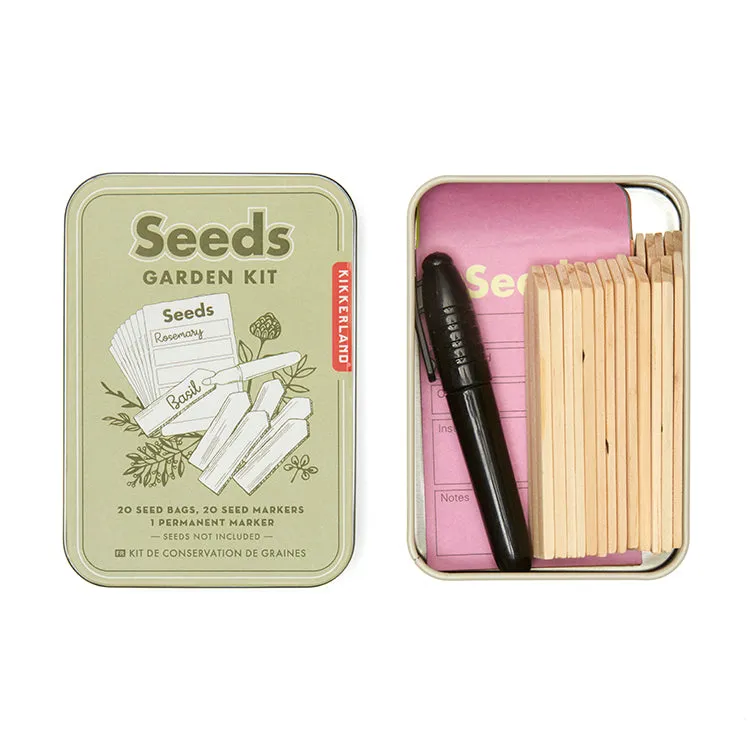 Kikkerland Seed Garden Kit Saatgut Set 20 Tüten